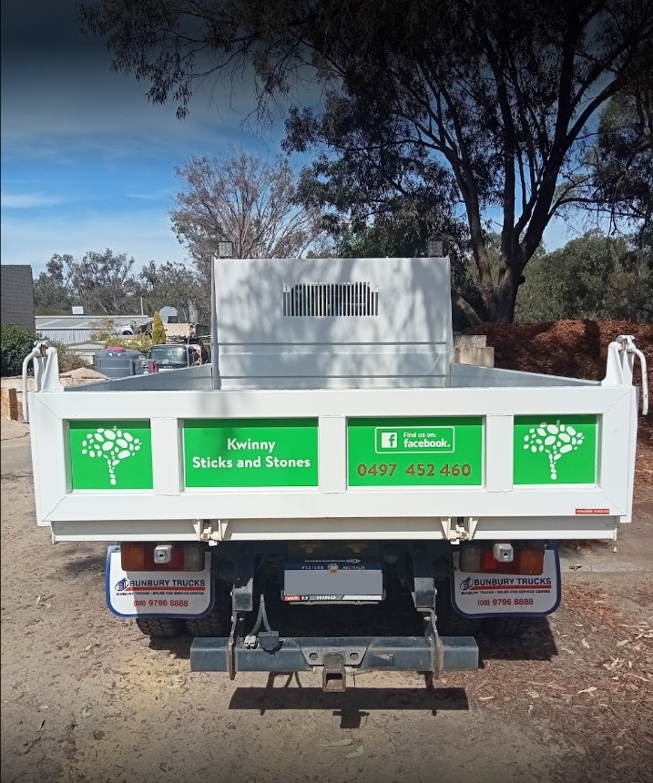 Kwinny sticks and stones garden supplies truck out on delivery