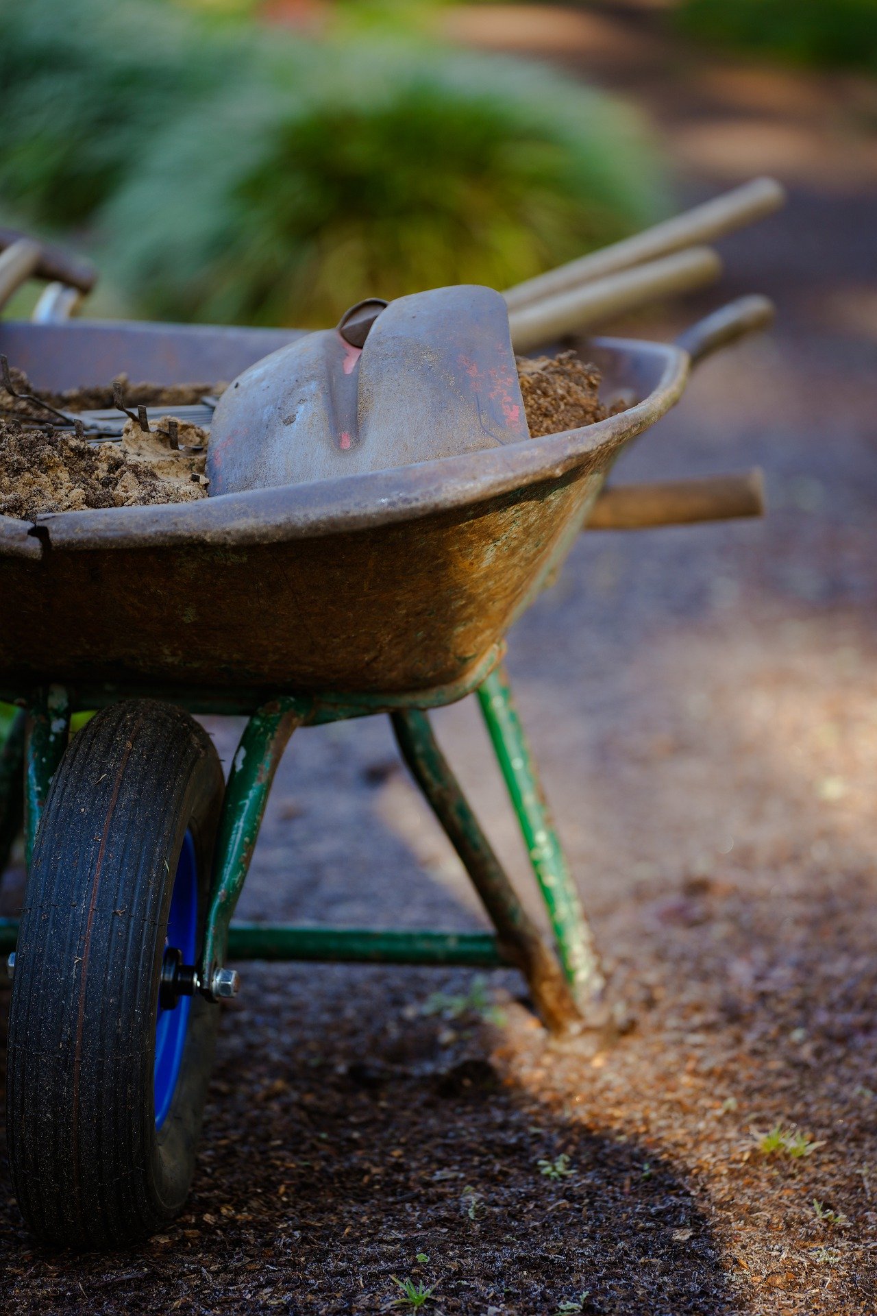 Kwinny Sticks and Stones - wheelbarrow in the garden
